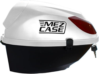 MEZCASE 35L Motorcycle Bicycle Scooter Top Case - Lockable, Waterproof Tail Box with Soft Backrest, Universal Mounting